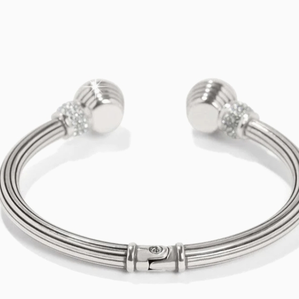 Elegant Silver Bracelet with Crystal Accents - Picture 2 of 3
